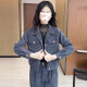 酷章（KUZHANG）时尚运动服套装女2024冬季新款网红小个子短外套阔腿裤两件套 6198#黑色春秋款 M 建议100斤内