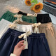 Waffle Shorts Herren 2025 Neue Sommermodemarke Heavy Lose Casual Hosen Straight Drying Sports Crispy Hosen K698 White M 90-110jin [Jin entspricht 0,5 kg]