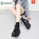 Woodpecker Estilo británico Botas de martin negras de suela gruesa para mujeres 2025 Nuevas parejas de primavera y otoño de cuero de ocho hoyos Botas cortas Black 38