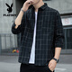 
Playboy (PLAYBOY) American plaid shirt jacket for men 2025 spring and autumn style trendy long-sleeved men young loose casual versatile clothes K12109 khaki M
