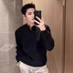 Kuraishi Kazuki light luxury trendy brand high-end Henry collar sweater men's autumn and winter new casual solid color bottoming sweater sweater gray 2XL 145-160Jin Jin equals 0.5 kg