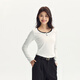 
Semir long-sleeved T-shirt for women short contrasting color base shirt simple style autumn fake two-piece slim clothes 101524101005