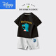 Disney boys' suit 2025 summer new style small and medium-sized children's baby short-sleeved shorts two-piece set of children's pure cotton children's clothing AP13794 fluorescent green + I10470K gray 80