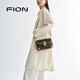 菲安妮（FION）经典老花锁扣小方包女包2025法棍包单肩斜挎包生日礼物