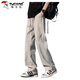 
Woodpecker casual pants men's 2025 summer trend American work pants men's loose and versatile straight wide-leg casual pants khaki XL recommended 130-150Jin [Jin equals 0.5 kg]