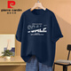 Pierre Cardin Heavy Gewicht 100 reines Baumwoll-Kurzärärmel-T-Shirt für Frauen 2025 Neuer Sommer lässig vielseitig, loser großer Größe, halbärmelige Top-Trendy 1049# Marine Blau [100% reines Baumwoll] diesjährige Flow S [Empfohlen 80-100jin [Jin Equals Equalle 0,5 kg]]]