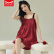 
Cat Man MIIOW nightgown Women's summer pure cotton thin sleeveless suspender pajamas suit wedding festive natal D9906 M