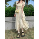 Yunju dress for women in summer 2025 new light luxury high-end white long skirt French beach skirt pure desire off-white bead fairy dress S recommended 80-95 Jin [Jin equals 0.5 kg]