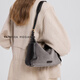 Vanessa Hogan [Nouveau produit haut de gamme] sacs pour femmes VH, sacs hobo, sac à bandoulière de luxe léger en velours inversé de taille moyenne, gris rime [avec boîte cadeau exquise]