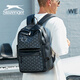 Slazenger versatile multi-pocket commuting classic retro full-print presbyterian soft leather travel bag backpack backpack pattern black