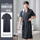 
LAMIU men's nightgown summer bathrobe home clothes thin morning robe summer ice silk men's pajamas 6996 deep mist grey L