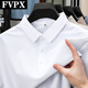 FVPX轻奢高端品牌短袖polo衫男士夏季条纹翻领商务 t恤凉感休闲上衣服 12357卡其色 XL 建议130-145斤