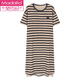 Camisón modal con almohadilla para el pecho para mujeres 2025 Nuevo algodón puro de verano Pajamas de pijama de longitud media de manga corta de manga corta con almohadilla de cofre 14108 M 160 Peso recomendado 80-100 Jin [Jin es igual a 0,5 kg]