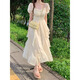 Yunju dress for women in summer 2025 new light luxury high-end white long skirt French beach skirt pure desire off-white bead fairy dress S recommended 80-95 Jin [Jin equals 0.5 kg]