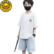 G.DUCKKIDS男童短袖T恤2025新款儿童夏装鲨鱼宝宝体恤韩版帅气男孩半袖上衣 CT723白色【棉】 90