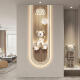 
Sanqihu modern light luxury living room perpetual calendar electronic wall clock violent bear clock porch wall hanging vertical strip decorative painting 14699 with digital display mute clock 70*210cmled light drawing plug-in remote control model digital display