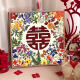三栖虎新婚喜字数字油画diy手工涂色丙烯油画 送朋友结婚礼物婚房装饰画 nx13576 80*80cm绷好内框+外框免安