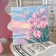 Wei Ci Digital Huile Painting DIY ROSE ROSE PEINTURE D'HUILE EN PEMENT POUR LE ROSE COLORAGE FORMES MAINS SOIR SOL
