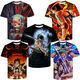 Bamaitu ein Stück Kurzarm ein Stück Zoro Anime T-Shirt Primary- und Sekundarschüler und Teenager 3D-Druck Trendy Top Burning Ace TXU1480 S geeignet für Gewicht 80-90 Jin [Jin gleich 0,5 kg]