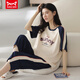 
Cat Man (MiiOW) pure cotton pajamas for women in summer short-sleeved cropped pants sports style loose and casual can be worn outside spring home clothing suit T-9854 (short suit) M (80-100Jin [Jin equals 0.5 kg])