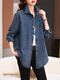 AEMAPE CASA DE MEDIA CASA DE MEDIMA CASA PARA MUJER 2025 Spring y otoño Nuevo estilo europeo de moda y popular camisa de capas de alta gama Top Blue M es aproximadamente 115 Jin [Jin equivale a 0.5 kg]