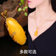 DL 1998 Fat Donglai same style pendant beeswax natural l 2025 new trendy silver inlaid blood amber necklace lock No. 1 box chain