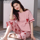 
Victoria's style pure cotton pajamas for women in summer short-sleeved cropped pants suit loose spring and summer can wear home clothes outside. Short-sleeved cropped pants 679 L Recommended 98-115Jin [Jin equals 0.5 kg]