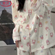 浪莎（LangSha）爆款卡通可爱l睡衣女春秋新款长袖ins日系学生居休闲家服套装外穿 9195-快乐小新【长袖长裤】套装 S 【建议80-95斤】