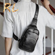 Goldwini RL2025 Nuevo bolso de pecho para hombres Capa de cuero de cuero un solo hombro Cosco de cofre de gama de goma de alta mar mochila para hombres negros