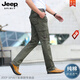 JEEP SPIRIT工装裤男士宽松直筒春夏季薄款户外多口袋春秋休闲裤2025 深灰色 9923 薄款 纯棉 32 腰围2尺5