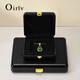 
Duobaoni light luxury jewelry box high-end leather jewelry display storage ring necklace earring box jewelry display gift box pendant/necklace box (black)-H15602