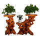 
Natural root carving stand base log living room Chinese bonsai fish tank stand solid wood tree root art balcony ornament antique dark purple 16821