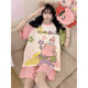 Ningmeng Fat Girls Großgröße Pyjama Pyjamas Hosen Sommer Kurzarm Thin Cette Cartoon Junior High School Schüler plus Fat MM Home Clothing Z-9928 m (geeignet für 80-100jin [Jin entspricht 0,5 kg])