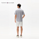TOMMY HILFIGER【轻薄感】25新款夏季男牛津纺休闲条纹亚洲版短袖衬衫39191 灰白条纹0A4 XL （推荐：165-180斤）