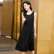 Vestido de lujo de alta gama Ehangy International Summer 2025 NUEVO COFÍBLE Temperamento francés Vest Mulberry Silk Skirt Negro [Caja de regalo de alta gama] 3xl