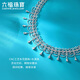 Lukfook Jewelry Platinum 950 Lace Droplet Choker Chain CNC Craft Platinum Necklace Set Chain for Gift Price GJP0017DS 22.11g (including labor cost 3339 yuan)