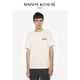 Maison Kitsune Wei Daxun Même style Couleur gras à deux t-t-t-t-t-shirts décontractés P702 [White lait] S