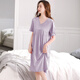 Modal Nachthemd für Frauen Sommermodal Sommerpyjamas für Frauen 2025 Neues dünnes Kurzarm Lose große Sommer Ladies M686 Violet 2xl [140-160jin [Jin entspricht 0,5 kg]]