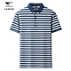Sept loups Nouveau T-shirt à manches courtes en soie à manches courtes pour hommes d'été d'âge moyen et de papa âgée portent un polo top à rayures minces 829 Gray S 165/105