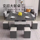 I love Chuanwei liftable coffee table and dining table, modern and simple home living room, small apartment, multi-functional folding mobile coffee table table, installation included, snow mountain white slate board + gray cabinet 120*60cm