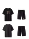 MCDV Gran tamaño INS INS TRENDY Camiseta de manga corta Traje de verano para hombres Fat Plus Fat Plus Pantaleros informales delgados Sportswear suelto 9922 Traje de seda de hielo de alta calidad negro XL recomendado 130-140Jin [Jin equivale a 0.5 kg]