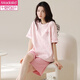 El pijama modal para mujeres para pantalones cortos de verano, algodón redondo del cuello delgada del hogar dulce del hogar se puede usar fuera de Z9855 m [recomendado para usar 80-100Jin [Jin iguala 0.5 kg]]