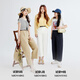 Shifanli casual pants dad pants bucket pants 2025 summer new loose and comfortable balloon pants cropped pants women navy blue M