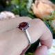 CAJJ Francois 2.2 carat garnet ring 925 silver simple style 4 prong setting natural colored gemstone daily commuting gift Hong Kong 15#