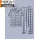 Modal Herren Pyjamas für sommerliche kurzärmelige, reine Baumwolldünne, lockere Plus-Size-Casual Youth Home Clothing Suits können außerhalb der G3884 Blue-Short-Ärmel-Hosen XL getragen werden [Empfohlen 120-140jin [Jin gleich 0,5 kg]]