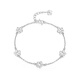 Mengjinyuan Platinum Bracelet Crushed Ice Peach Blossom Sparkling PT950 Platinum Versatile Birthday Gift for Girlfriend Weight Approximately 5.9g Chain Length Approximately 18cm