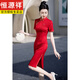 Examen de ingreso de Hengyuanxiang College Red Cheongsam Summer Mamá usando la bandera de examen de ingreso de la escuela secundaria Kaisheng Small Sorth Dress Women's Clothing 677 Green-Poste de la borla de la basura M