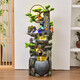 Große bodengesteuertes Steinging fließende Wasserbrunnen Ornamente für Wohnzimmer, Wohlstand, Feng Shui Rad-Luftbefeuchter, Bergzirkulationswässerungsdekoration, Kauf 9926 kleine Größe 106 cm