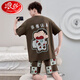 
Langsha men's pajamas summer pure cotton short sleeve shorts thin cartoon cute teenager large size boys' home clothing suit Daimeiya-6627 L small size L code (90-110Jin [Jin equals 0.5 kg])