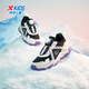 XTEP Children's Cotton Shoes Girls Mountain Hiking Elements Knob Buckle Velvet Sneakers Black/Sail White/Snow Blue Purple 36